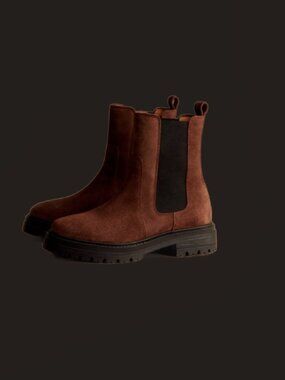 Sezane Lena Low Boots - Mocha, Size US10 / EU41